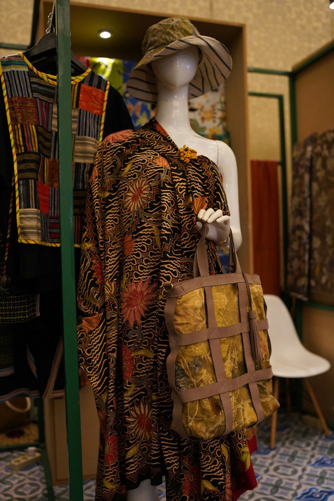 Wardrobe with pattern batik from Bekasi City combination with bag eco print